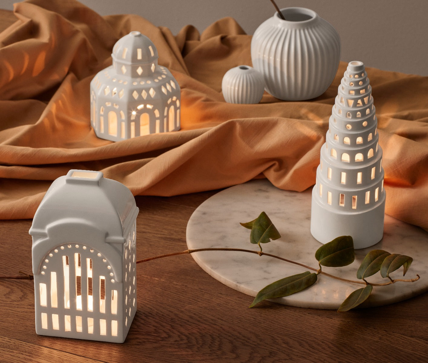 Urbania Babel lyshus, Hvid - H: 22,5